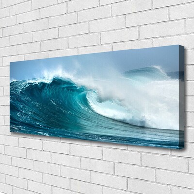 Canvas print Wave landscape blue white