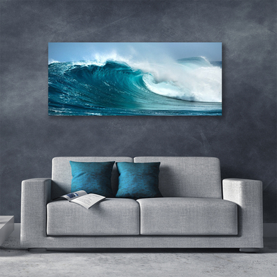 Canvas print Wave landscape blue white