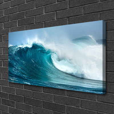 Canvas print Wave landscape blue white