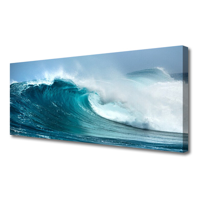 Canvas print Wave landscape blue white