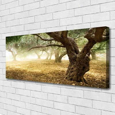 Canvas print Trees grass nature green brown