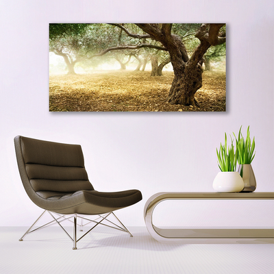 Canvas print Trees grass nature green brown
