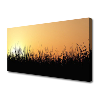 Canvas print Weed nature black yellow