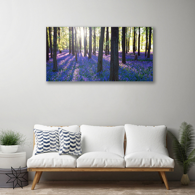 Canvas print Forest nature brown purple