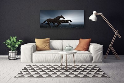 Canvas print Horses animals brown