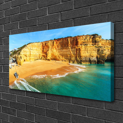 Canvas print Bay landscape brown blue yellow