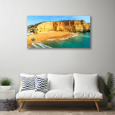 Canvas print Bay landscape brown blue yellow