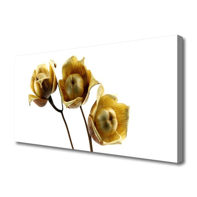 Canvas print Flowers floral green brown