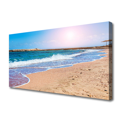 Canvas print Ocean beach landscape blue brown