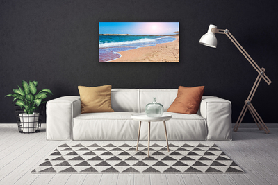 Canvas print Ocean beach landscape blue brown