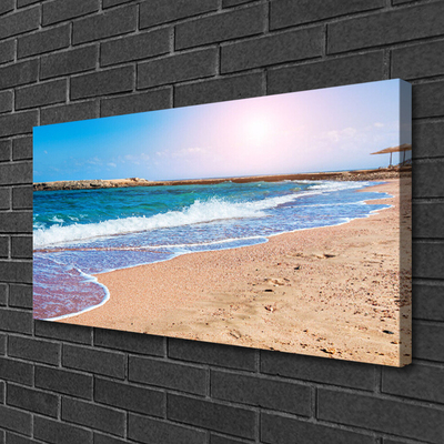 Canvas print Ocean beach landscape blue brown