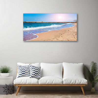 Canvas print Ocean beach landscape blue brown