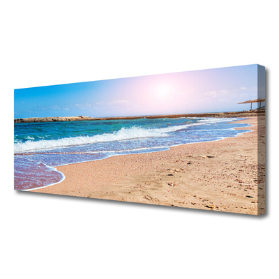 Canvas print Ocean beach landscape blue brown