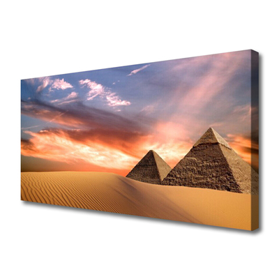 Canvas print Desert pyramids architecture yellow