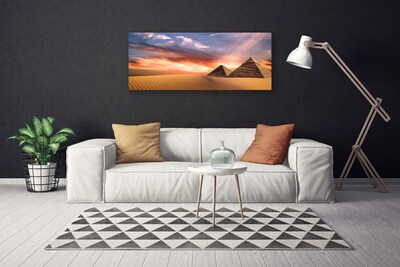 Canvas print Desert pyramids architecture yellow