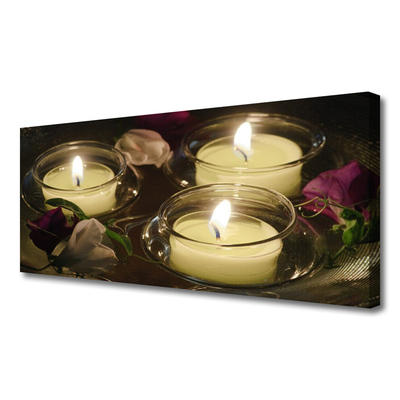 Canvas print Candles art grey green