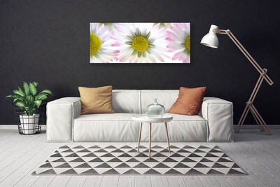 Canvas print Daisy floral green grey white