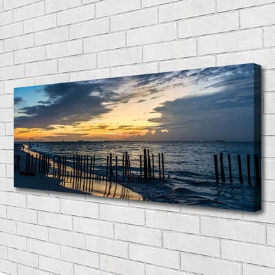 Canvas print Sea beach landscape blue brown