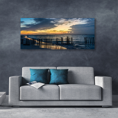 Canvas print Sea beach landscape blue brown