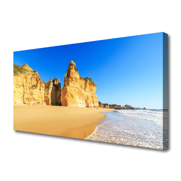 Canvas print Ocean beach landscape yellow blue