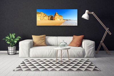 Canvas print Ocean beach landscape yellow blue