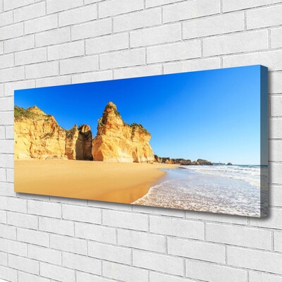 Canvas print Ocean beach landscape yellow blue