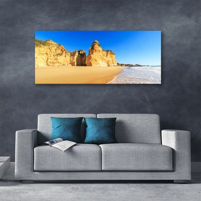 Canvas print Ocean beach landscape yellow blue