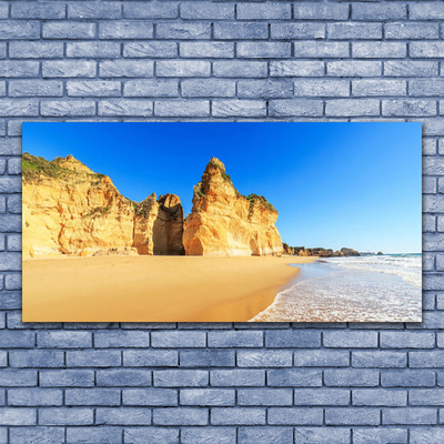 Canvas print Ocean beach landscape yellow blue