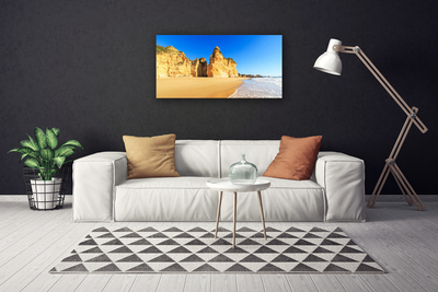 Canvas print Ocean beach landscape yellow blue