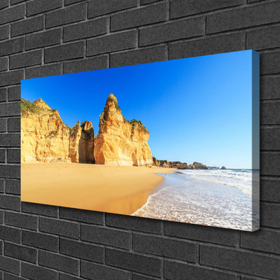 Canvas print Ocean beach landscape yellow blue