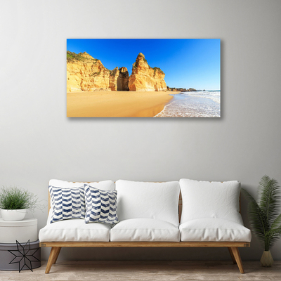 Canvas print Ocean beach landscape yellow blue