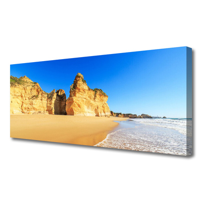 Canvas print Ocean beach landscape yellow blue