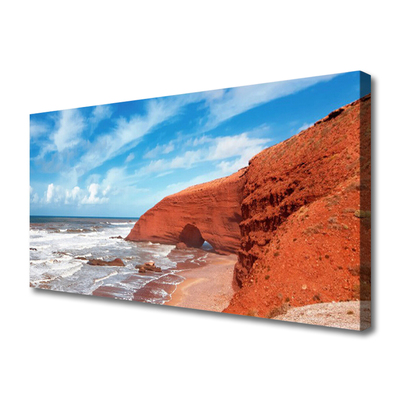 Canvas print Sea landscape blue brown