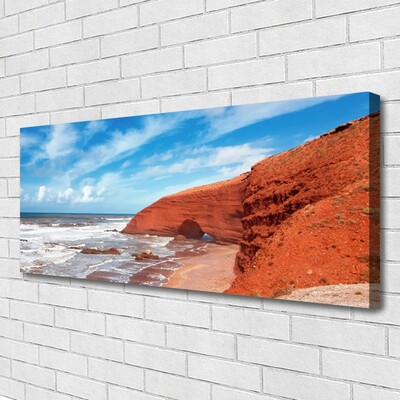 Canvas print Sea landscape blue brown