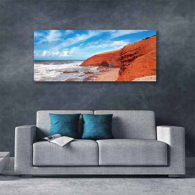 Canvas print Sea landscape blue brown