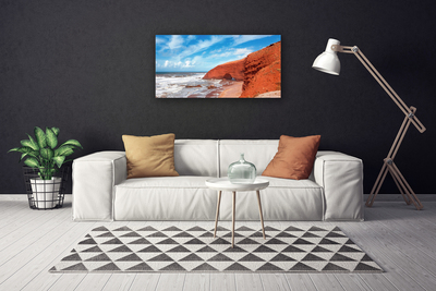 Canvas print Sea landscape blue brown