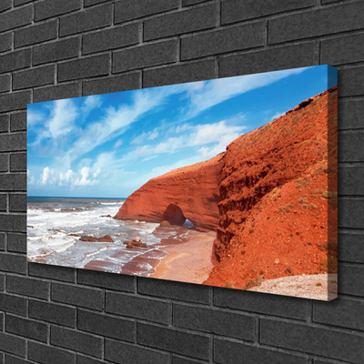 Canvas print Sea landscape blue brown