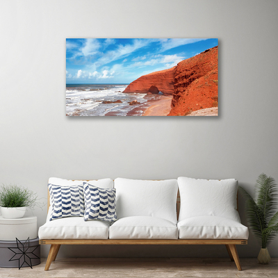 Canvas print Sea landscape blue brown