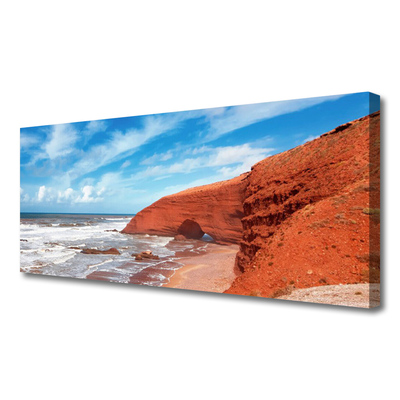 Canvas print Sea landscape blue brown