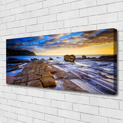 Canvas print Beach landscape grey brown blue