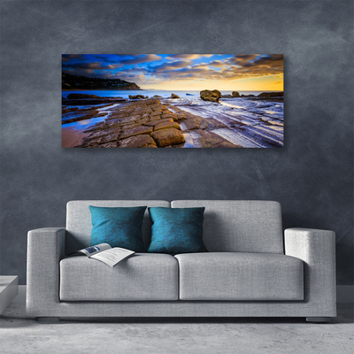 Canvas print Beach landscape grey brown blue