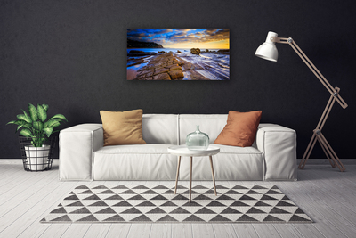 Canvas print Beach landscape grey brown blue