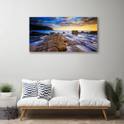 Canvas print Beach landscape grey brown blue