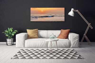 Canvas print Sea landscape grey yellow