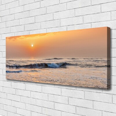 Canvas print Sea landscape grey yellow