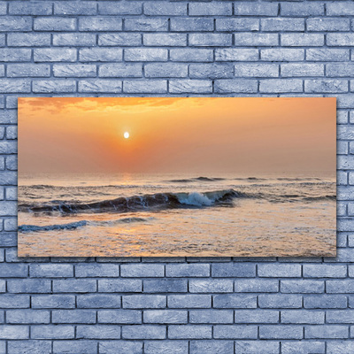 Canvas print Sea landscape grey yellow