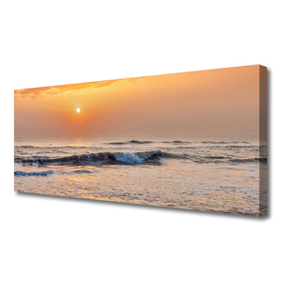 Canvas print Sea landscape grey yellow