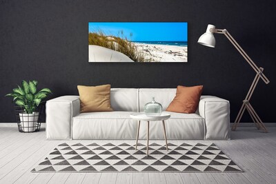 Canvas print Beach landscape green white