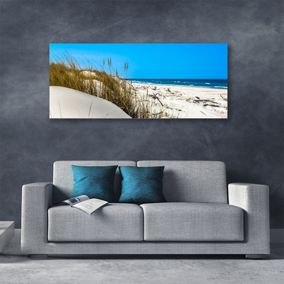 Canvas print Beach landscape green white