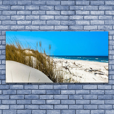 Canvas print Beach landscape green white